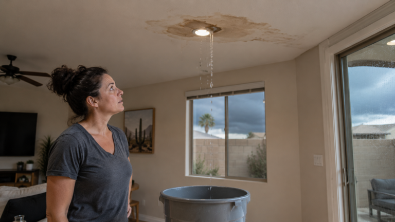 water leaking from the roof