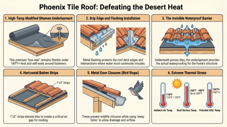 Phoenix tile roof, defeating the desert heat