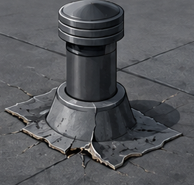Failed flashing or problem areas around penetrations