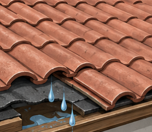 Tile roof leaks despite intact-looking tile