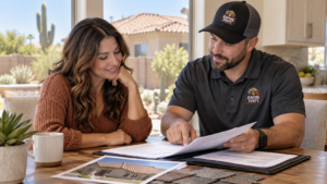 Raving Roofs Going Over Warranties With Homeowner