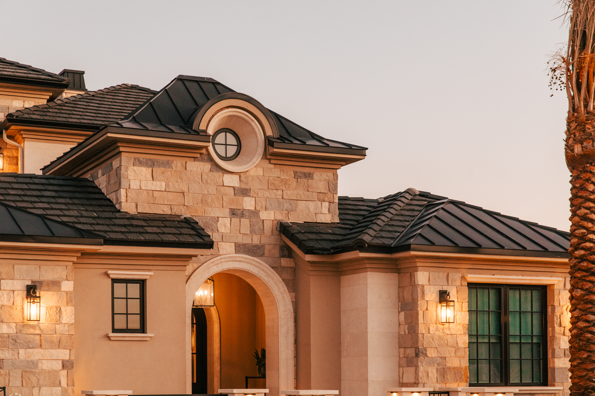 Standing seam metal roof on a home in Gilbert, Arizona
