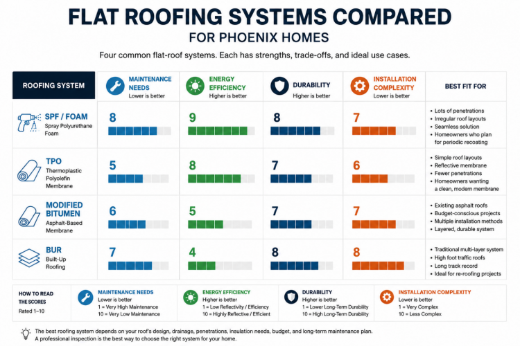 Flat Roofing Systems Compared For Phoenix Homes