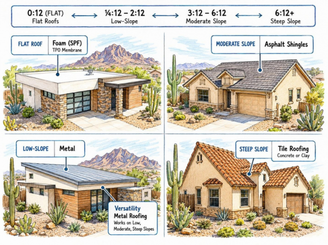 Phoenix Roof Types Across Different Roof Slopes